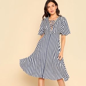 SOLD Sexy Plunging Neck Ruffle Dress - Medium